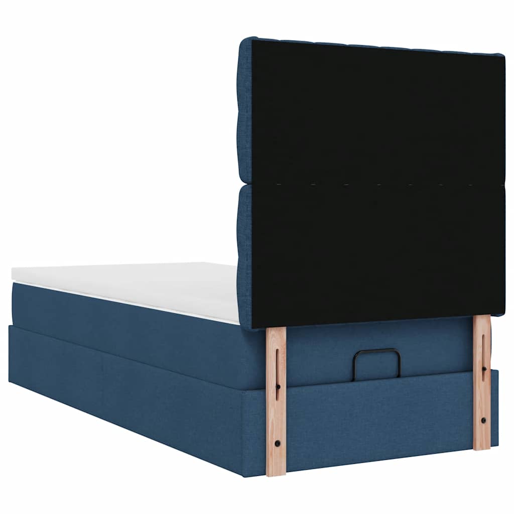 Ottoman bed met matras 90x190cm stof blauw is nu te koop bij PeponiXL, paradijselijk wonen!