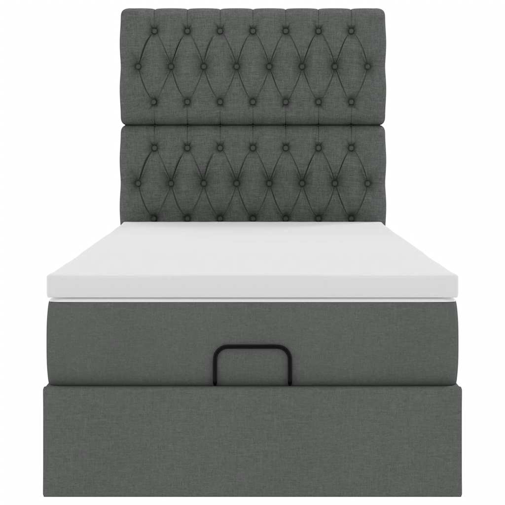 Bed met matras 90x200 cm stof donkergrijs is nu te koop bij PeponiXL, paradijselijk wonen!