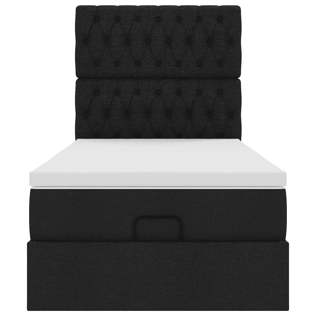Bed met matras 90x200 cm stof zwart is nu te koop bij PeponiXL, paradijselijk wonen!