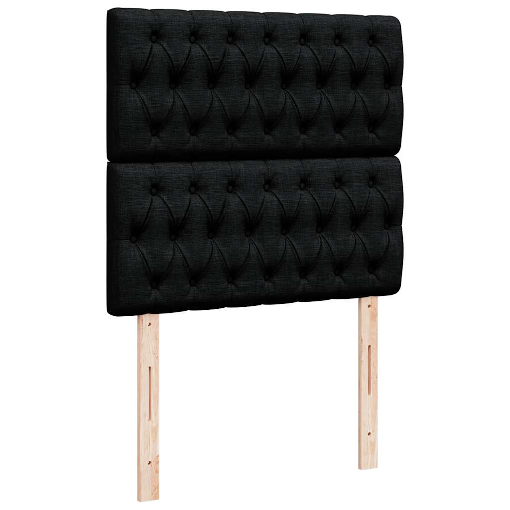 Bed met matras 90x200 cm stof zwart is nu te koop bij PeponiXL, paradijselijk wonen!