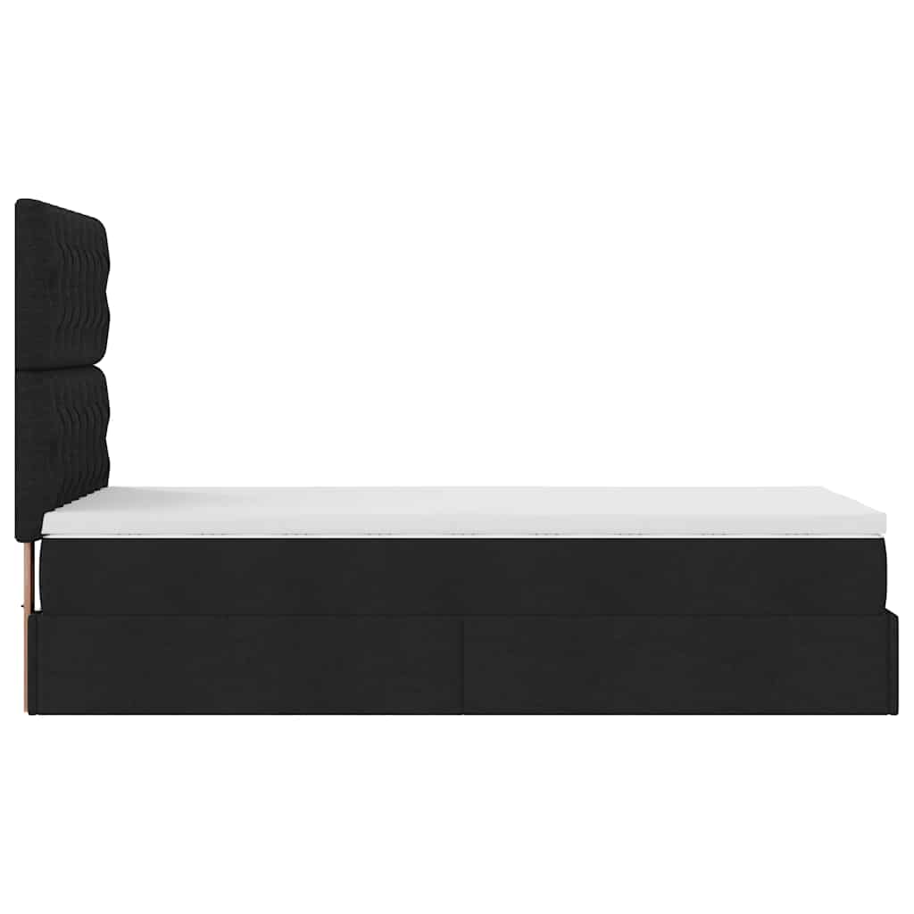 Bed met matras 90x200 cm stof zwart is nu te koop bij PeponiXL, paradijselijk wonen!
