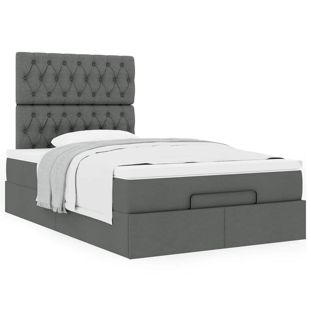Ottoman bed met matras 120x200cm stof donkergrijs is nu te koop bij PeponiXL, paradijselijk wonen!