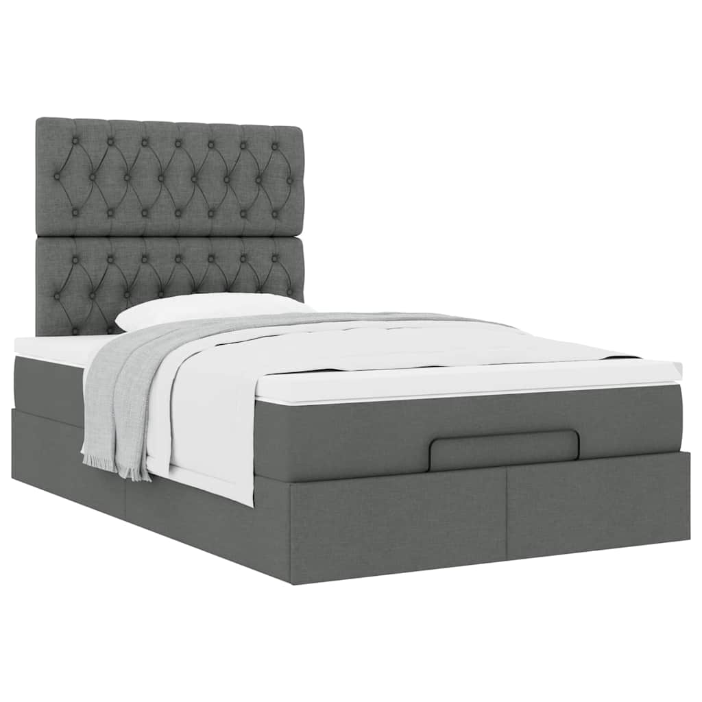 Ottoman bed met matras 120x200cm stof donkergrijs is nu te koop bij PeponiXL, paradijselijk wonen!