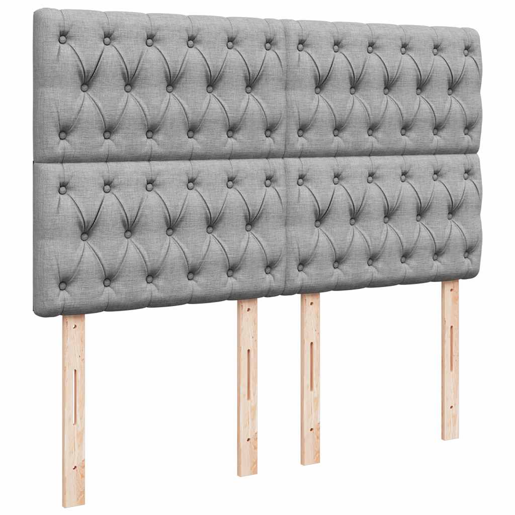 Ottoman bed met matras 140x190cm stof lichtgrijs is nu te koop bij PeponiXL, paradijselijk wonen!
