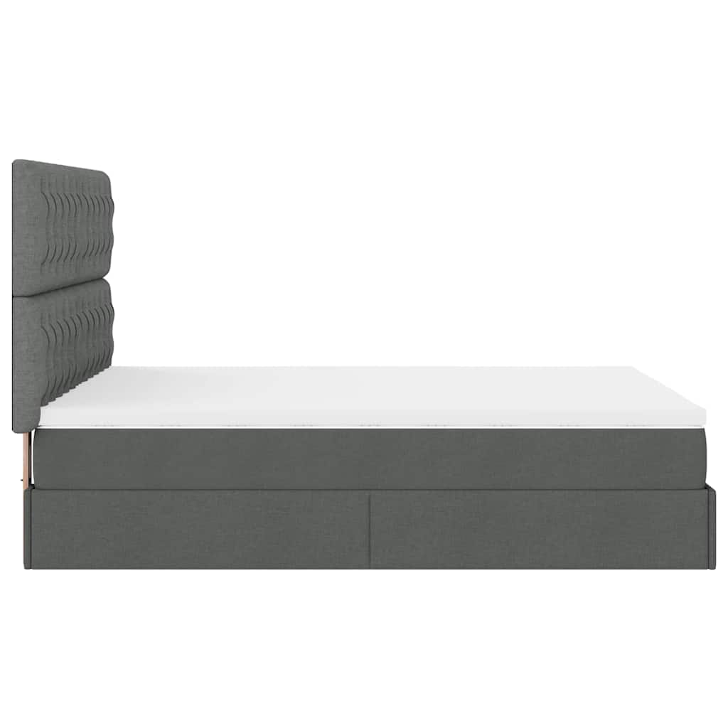 Ottoman bed met matras 140x190cm stof donkergrijs is nu te koop bij PeponiXL, paradijselijk wonen!