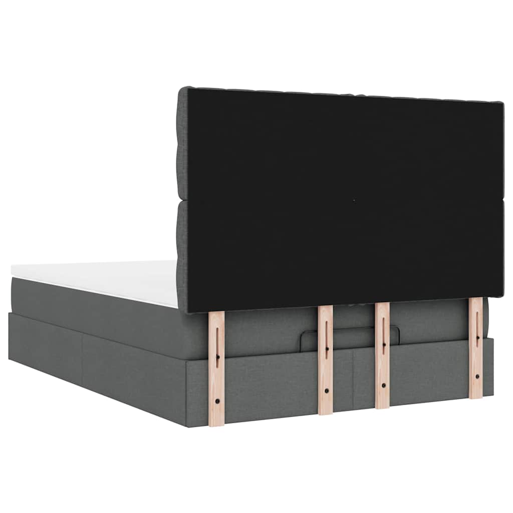 Ottoman bed met matras 140x190cm stof donkergrijs is nu te koop bij PeponiXL, paradijselijk wonen!