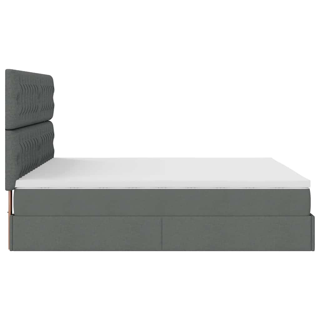 Ottoman bed met matras 160x200cm stof donkergrijs is nu te koop bij PeponiXL, paradijselijk wonen!