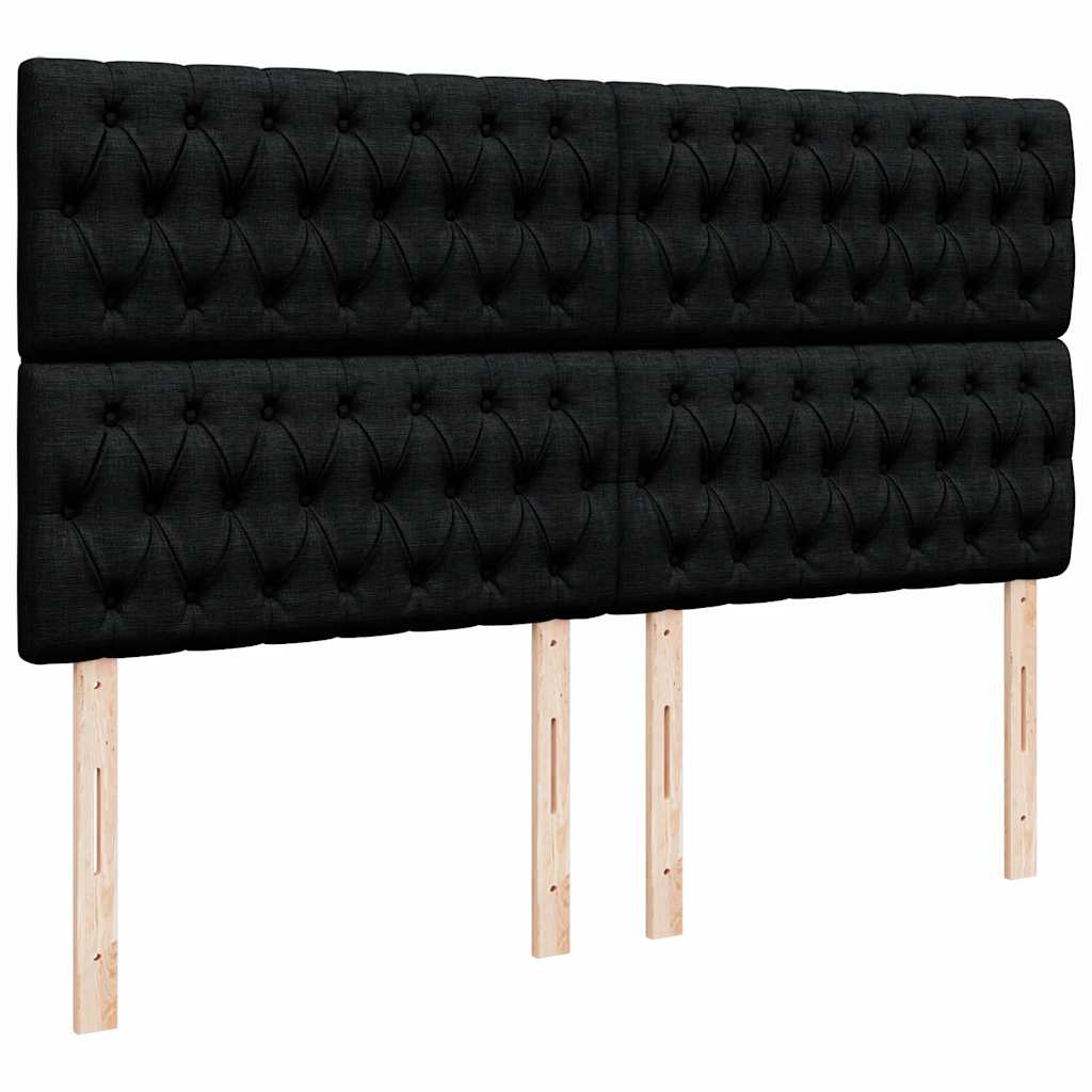 Ottoman bed met matras 160x200cm stof zwart is nu te koop bij PeponiXL, paradijselijk wonen!