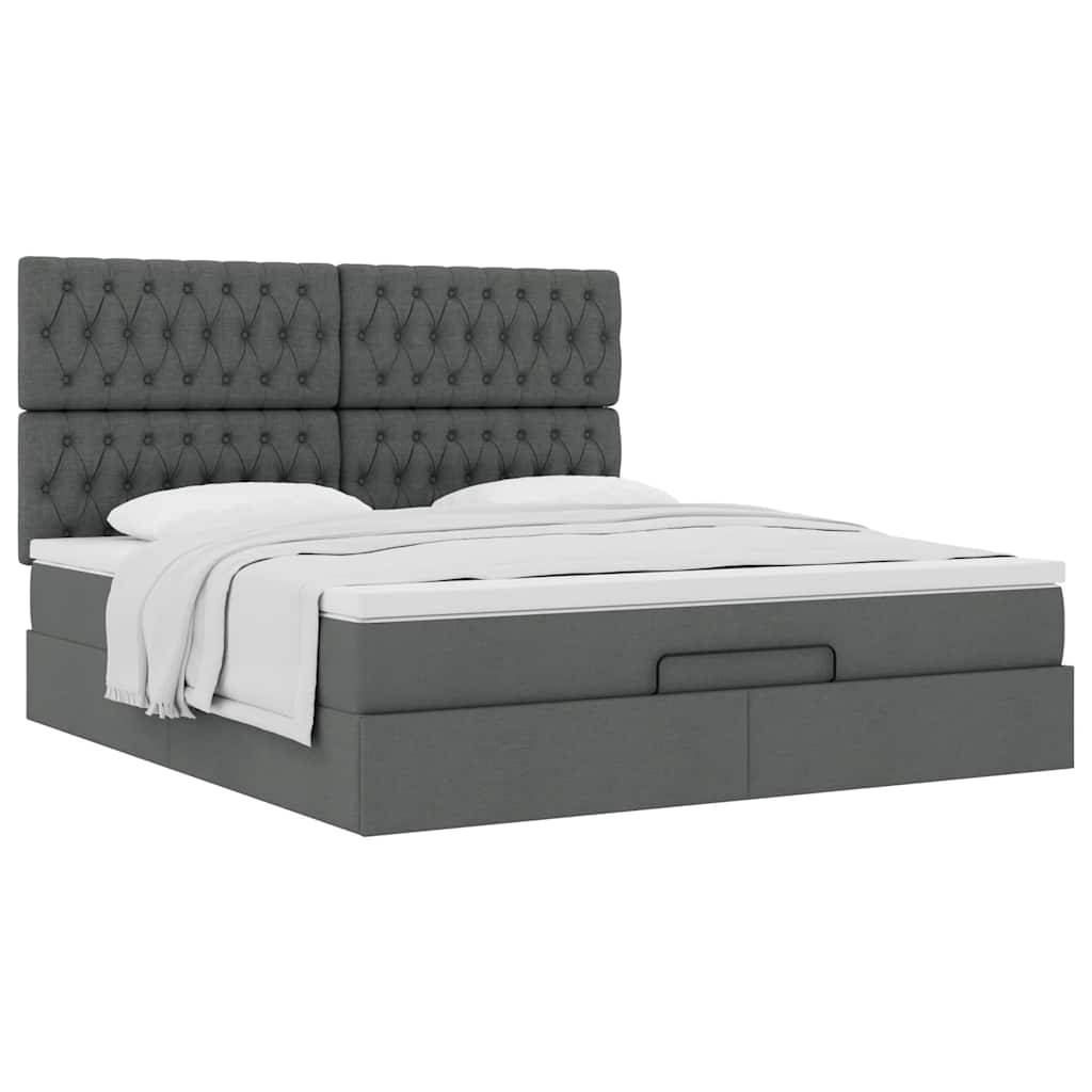 Ottoman bed met matras 180x200cm stof donkergrijs is nu te koop bij PeponiXL, paradijselijk wonen!
