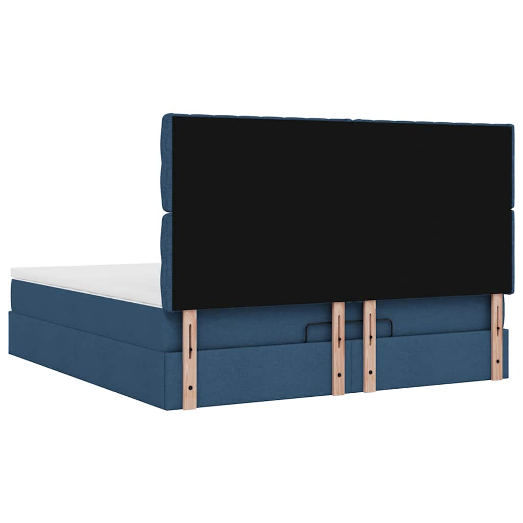 Ottoman bed met matras 180x200cm stof blauw is nu te koop bij PeponiXL, paradijselijk wonen!