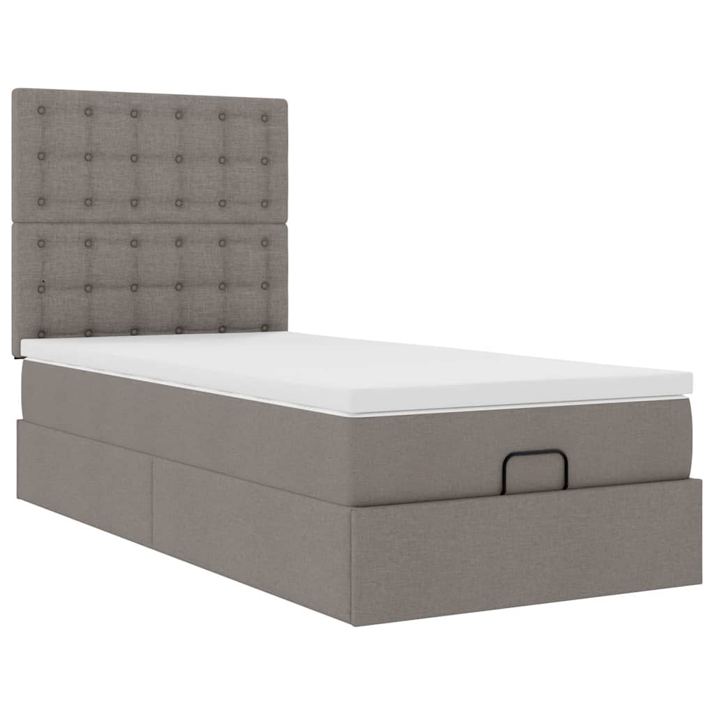 Ottoman bed met matras 90x190cm stof taupe is nu te koop bij PeponiXL, paradijselijk wonen!
