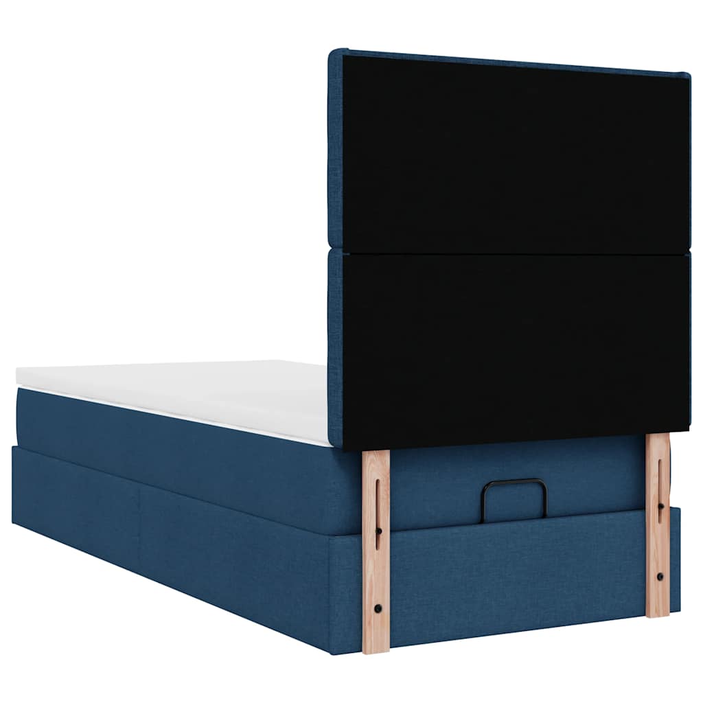 Ottoman bed met matras 90x190cm stof blauw is nu te koop bij PeponiXL, paradijselijk wonen!