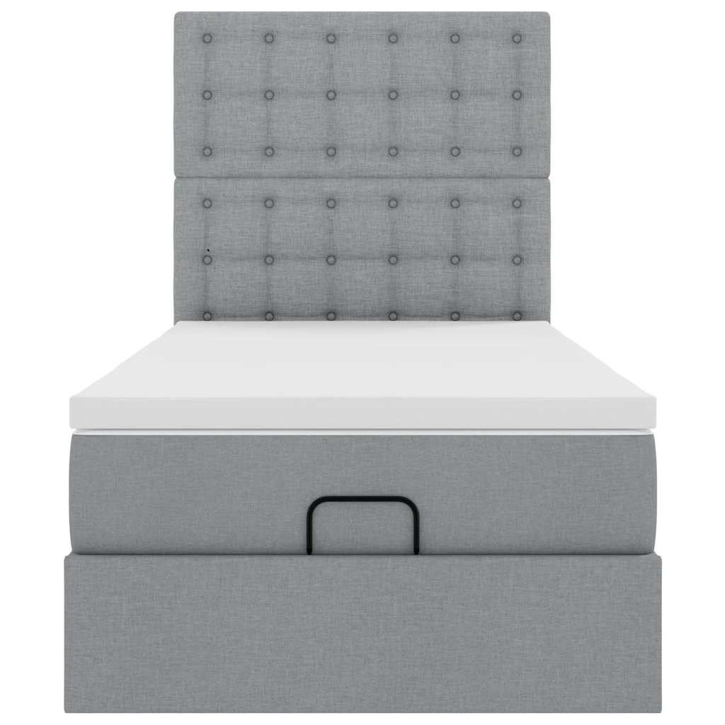 Bed met matras 90x200 cm stof lichtgrijs is nu te koop bij PeponiXL, paradijselijk wonen!