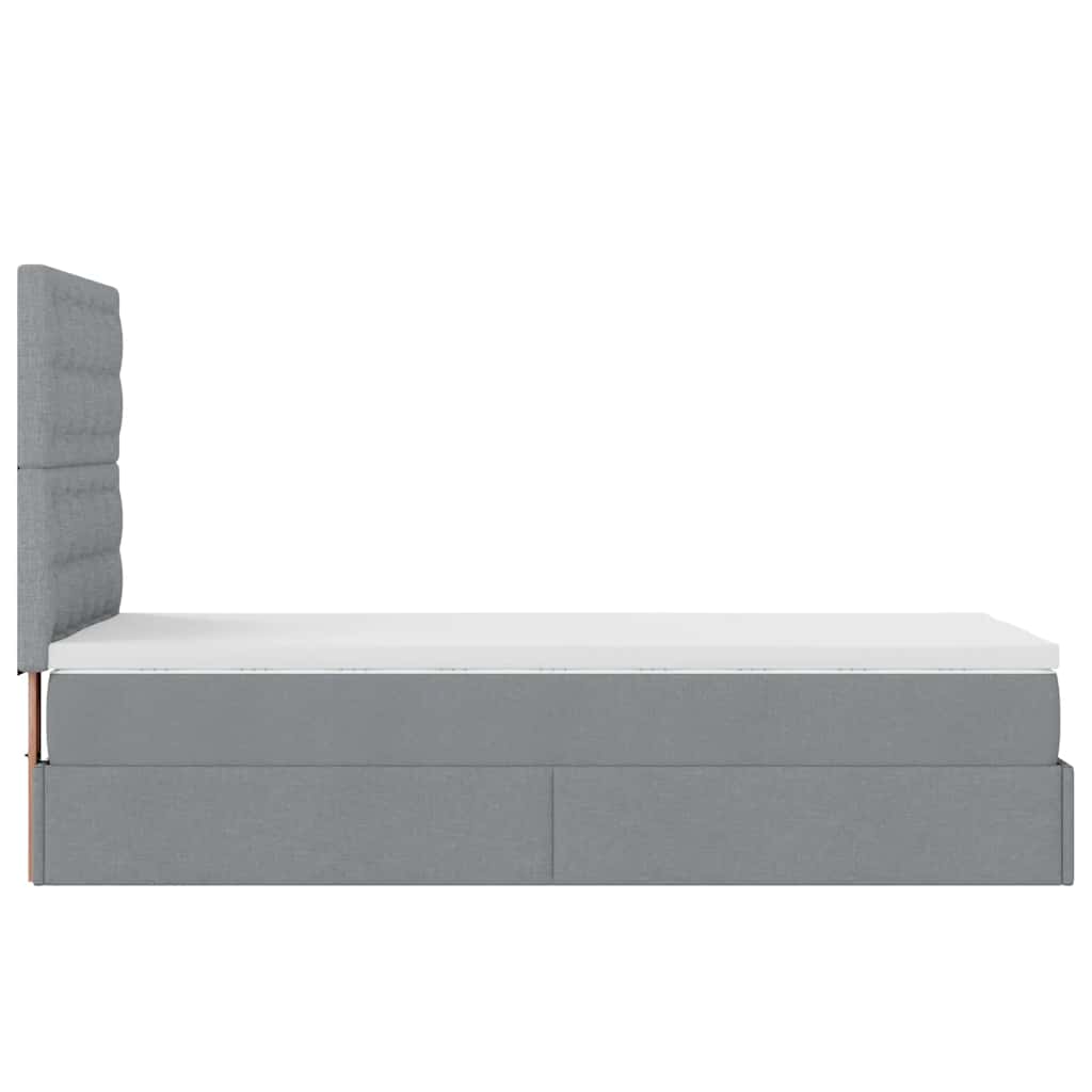 Bed met matras 90x200 cm stof lichtgrijs is nu te koop bij PeponiXL, paradijselijk wonen!