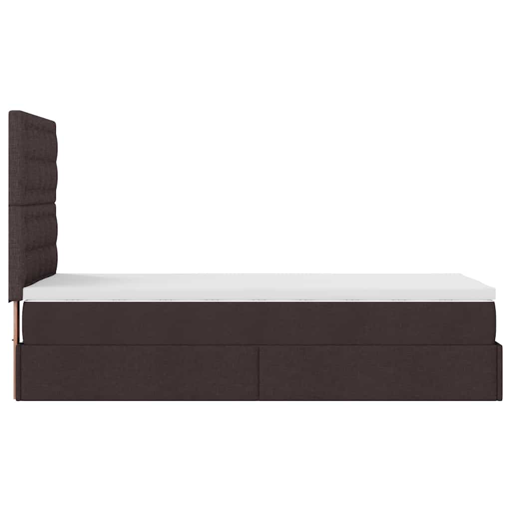 Bed met matras 90x200 cm stof donkerbruin is nu te koop bij PeponiXL, paradijselijk wonen!
