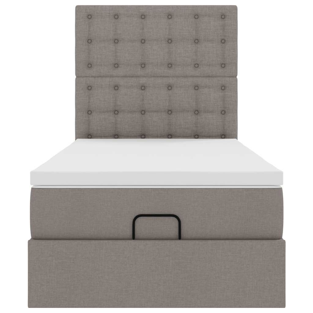 Bed met matras 90x200 cm stof taupe is nu te koop bij PeponiXL, paradijselijk wonen!