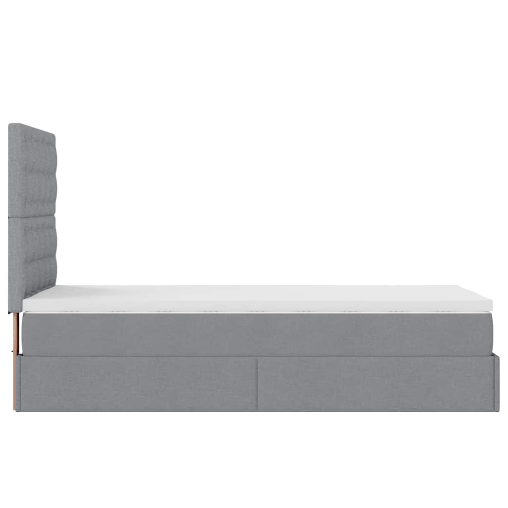 Bed met matras 100x200 cm stof lichtgrijs is nu te koop bij PeponiXL, paradijselijk wonen!