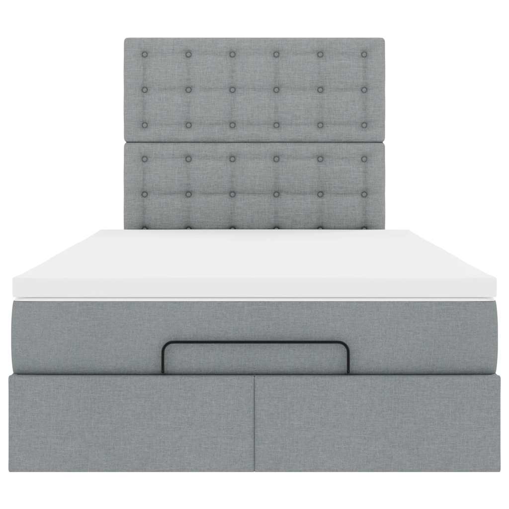 Ottoman bed met matras 120x190 cm stof lichtgrijs is nu te koop bij PeponiXL, paradijselijk wonen!