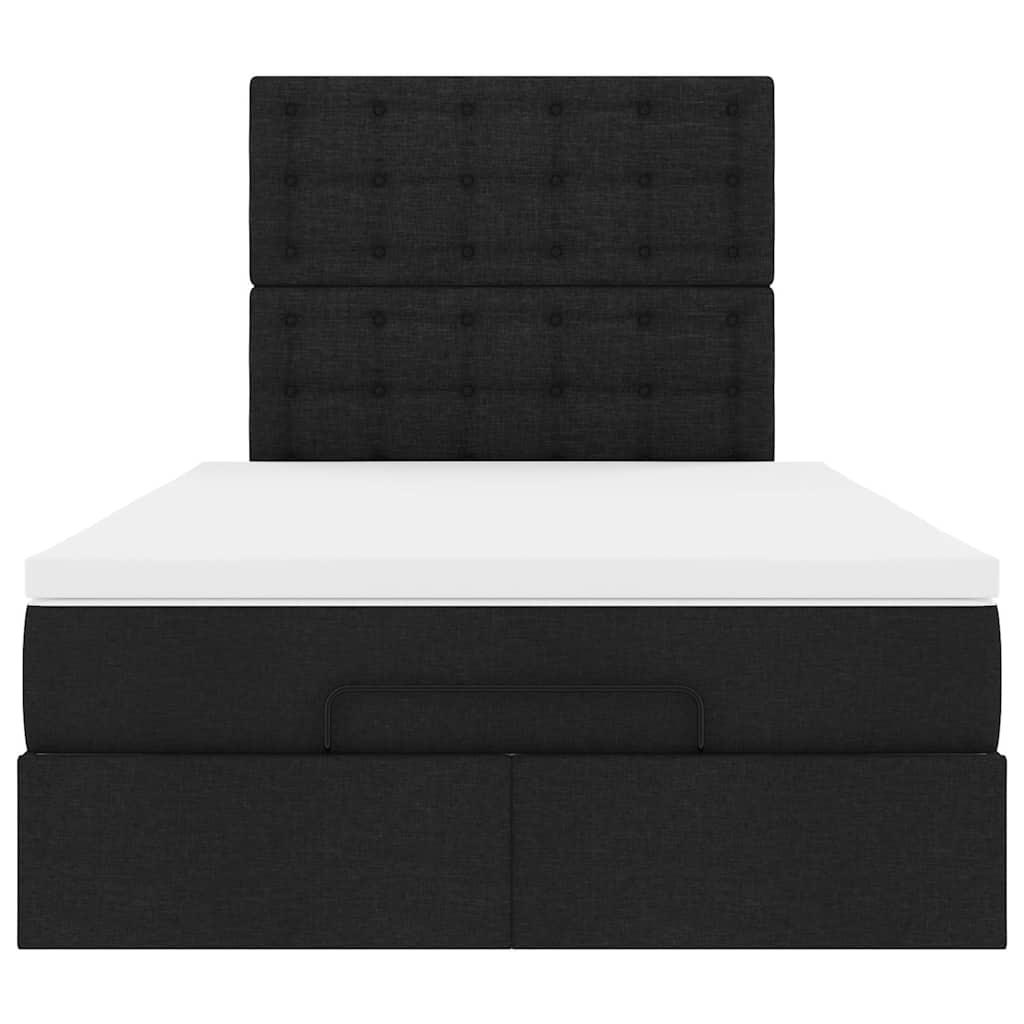 Ottoman bed met matras 120x190 cm stof zwart is nu te koop bij PeponiXL, paradijselijk wonen!