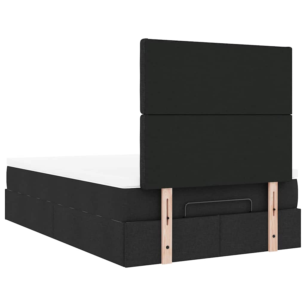 Ottoman bed met matras 120x190 cm stof zwart is nu te koop bij PeponiXL, paradijselijk wonen!