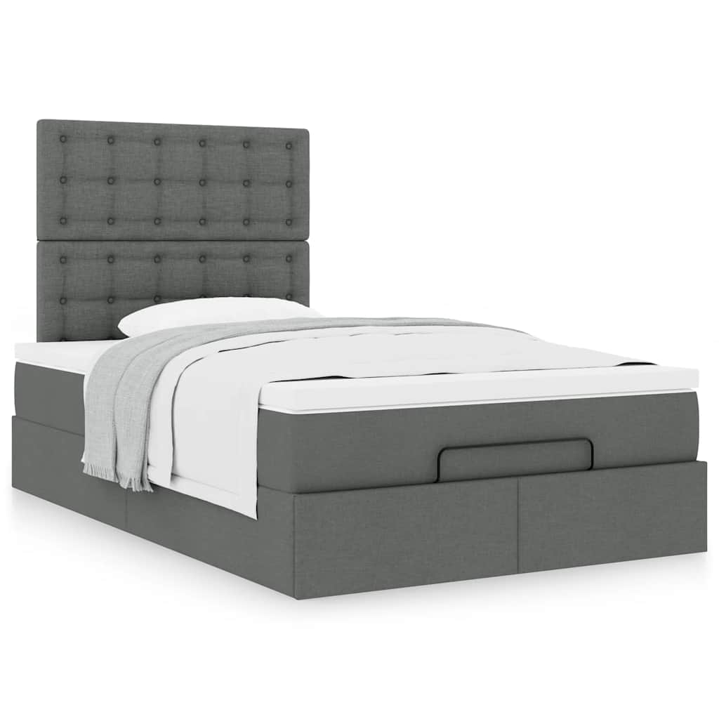 Ottoman bed met matras 120x200cm stof donkergrijs is nu te koop bij PeponiXL, paradijselijk wonen!