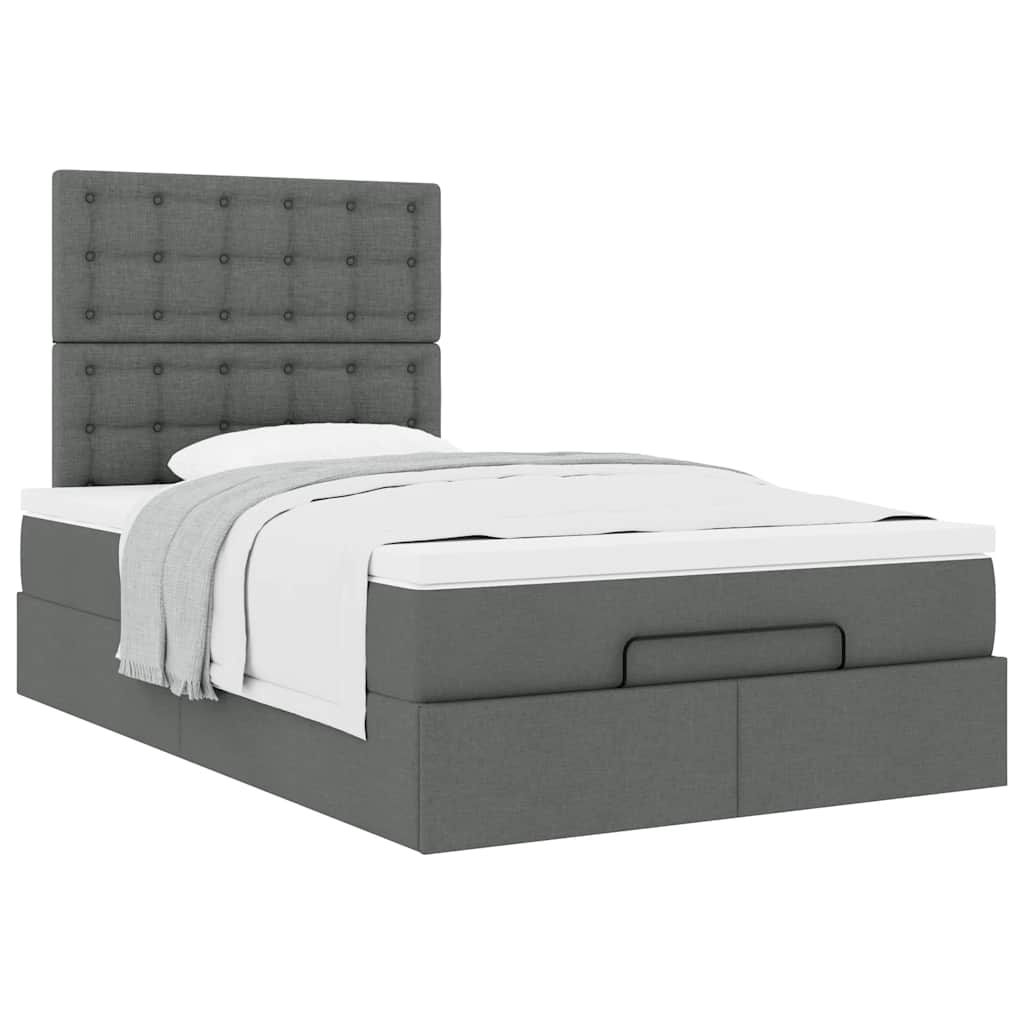 Ottoman bed met matras 120x200cm stof donkergrijs is nu te koop bij PeponiXL, paradijselijk wonen!