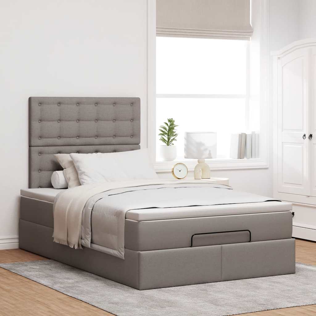 Ottoman bed met matras 120x200cm stof taupe is nu te koop bij PeponiXL, paradijselijk wonen!