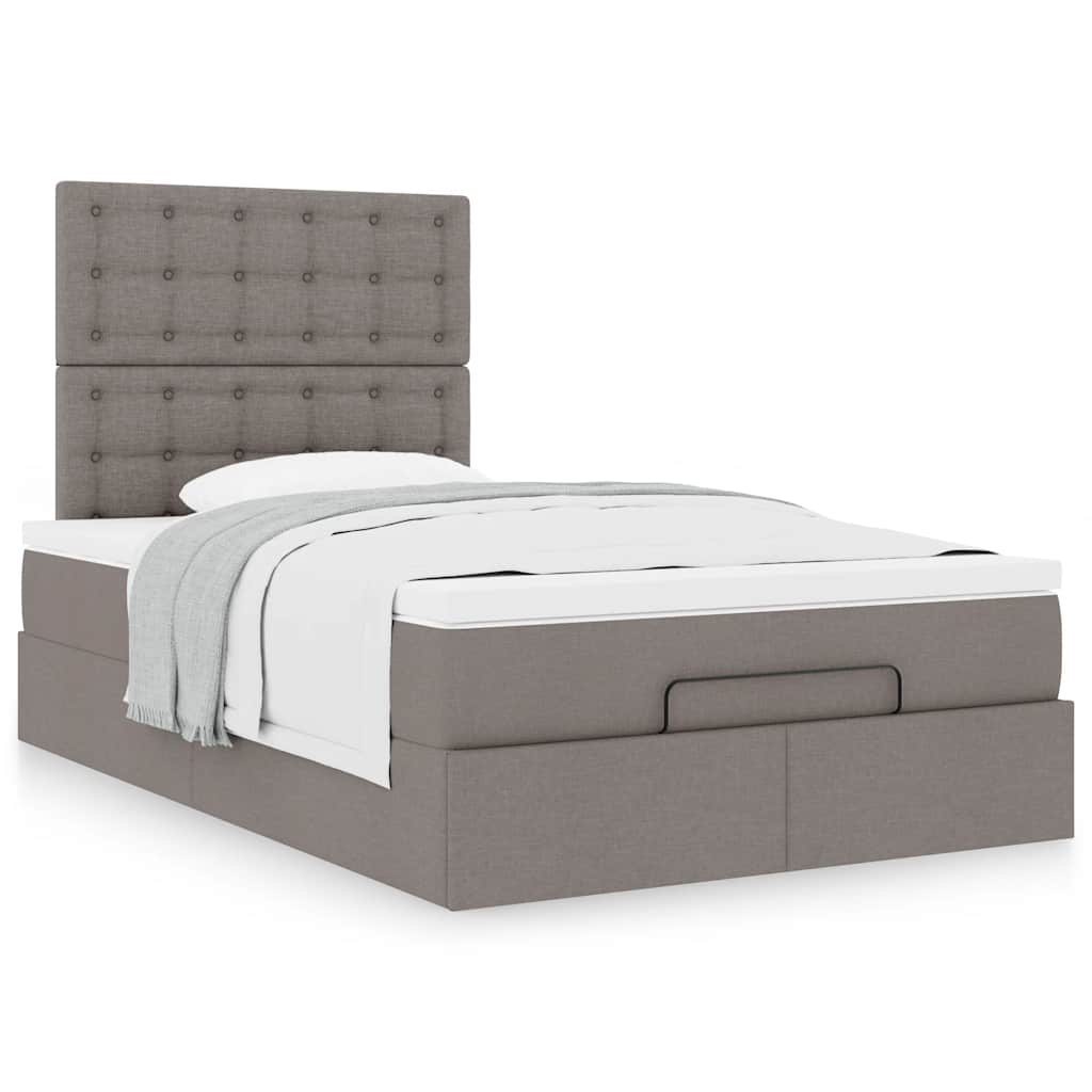 Ottoman bed met matras 120x200cm stof taupe is nu te koop bij PeponiXL, paradijselijk wonen!