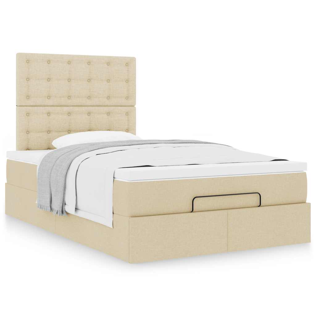 Ottoman bed met matras 120x200cm stof crèmekleurig is nu te koop bij PeponiXL, paradijselijk wonen!