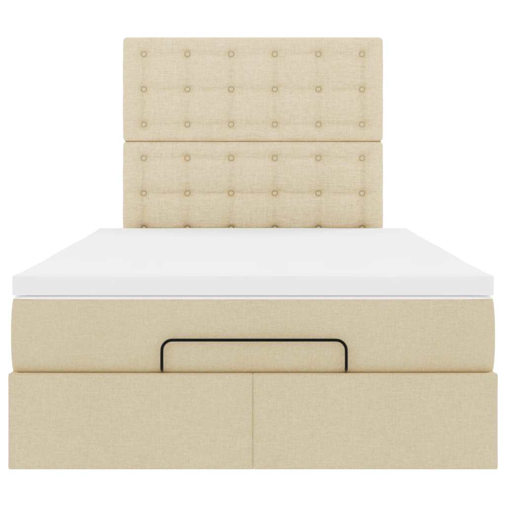 Ottoman bed met matras 120x200cm stof crèmekleurig is nu te koop bij PeponiXL, paradijselijk wonen!