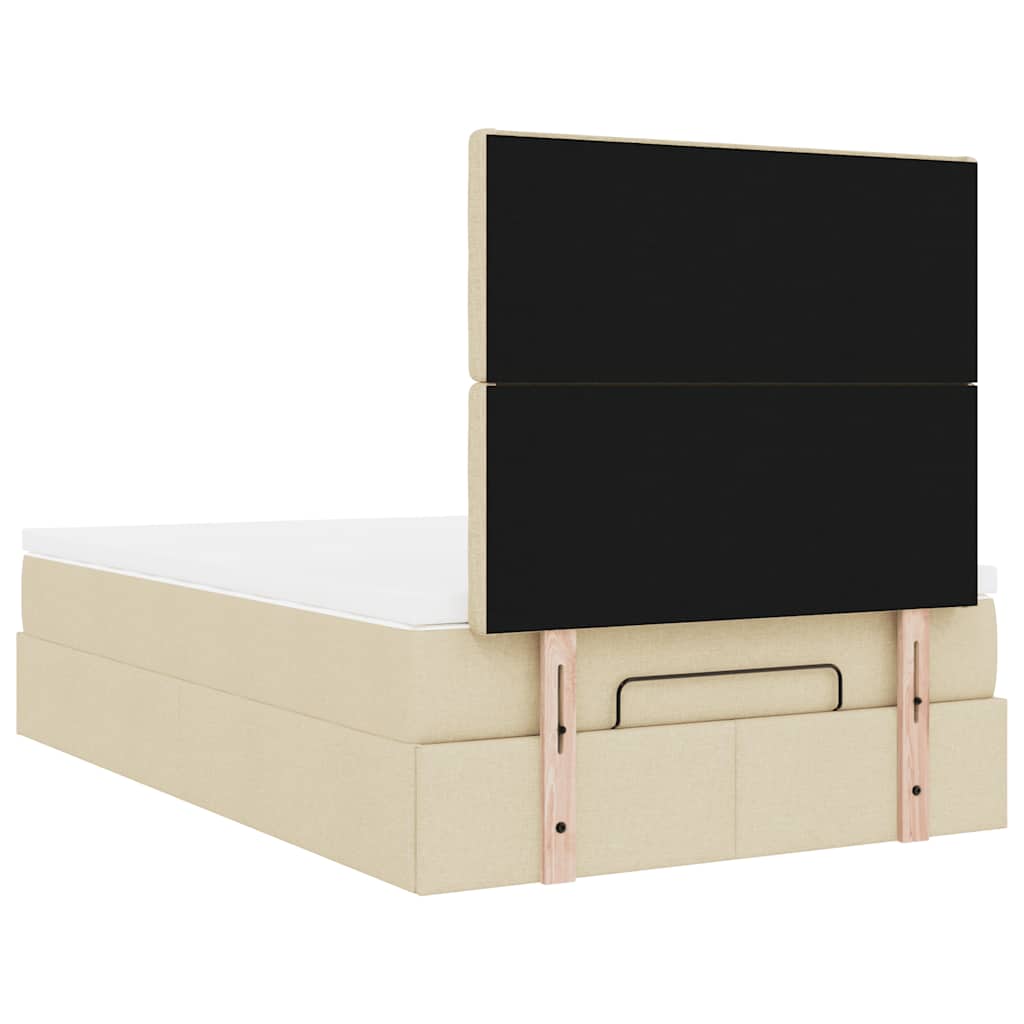 Ottoman bed met matras 120x200cm stof crèmekleurig is nu te koop bij PeponiXL, paradijselijk wonen!