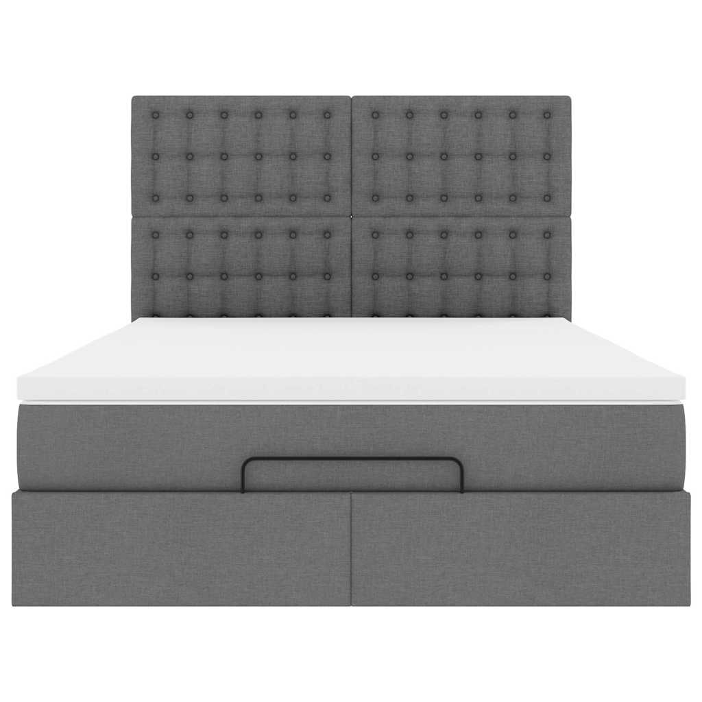 Ottoman bed met matras 140x190cm stof donkergrijs is nu te koop bij PeponiXL, paradijselijk wonen!