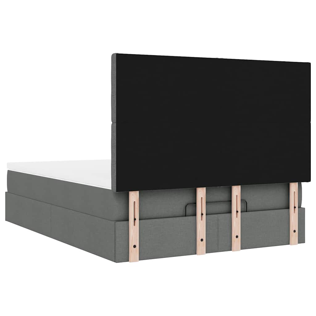 Ottoman bed met matras 140x190cm stof donkergrijs is nu te koop bij PeponiXL, paradijselijk wonen!
