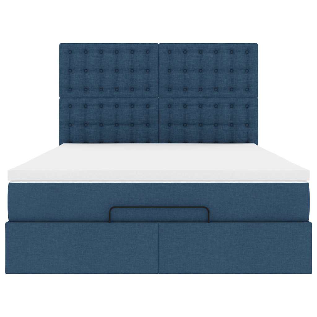 Ottoman bed met matras 140x190cm stof blauw is nu te koop bij PeponiXL, paradijselijk wonen!