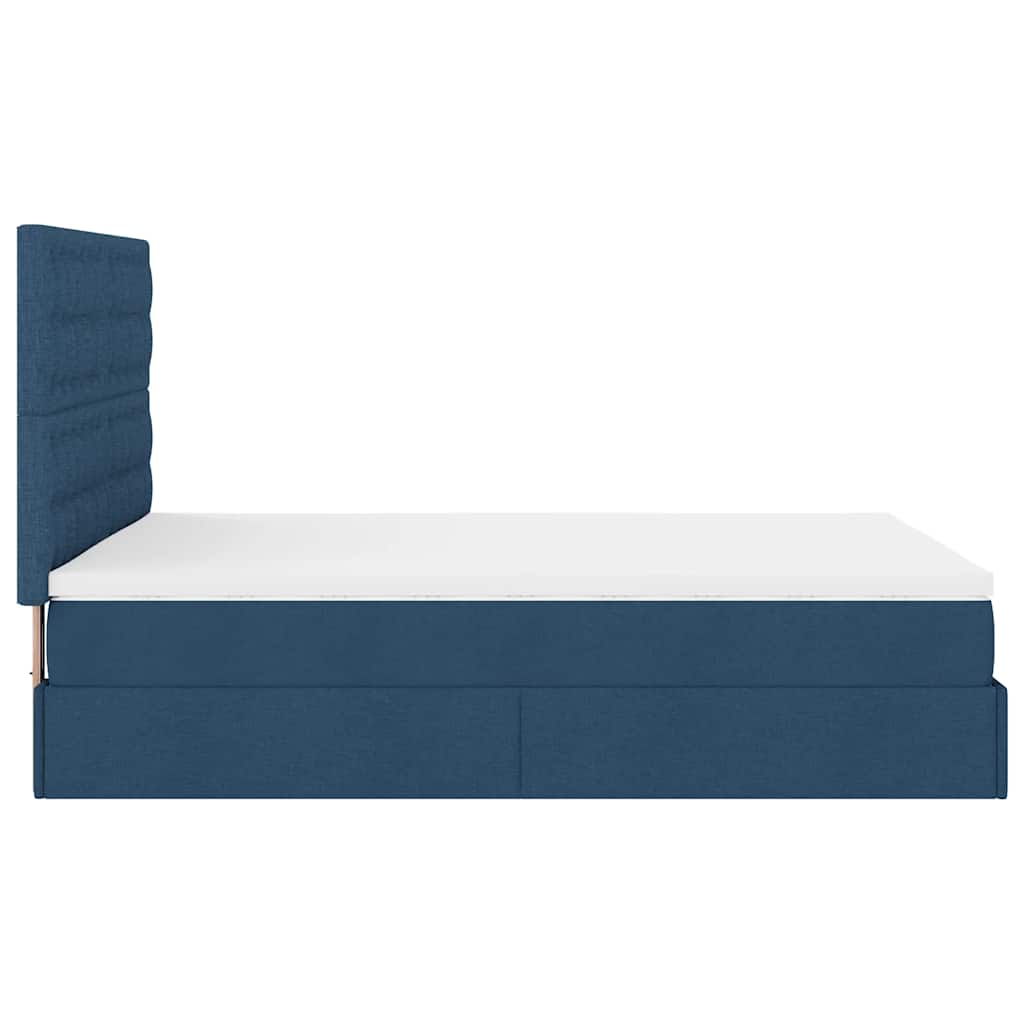 Ottoman bed met matras 140x190cm stof blauw is nu te koop bij PeponiXL, paradijselijk wonen!