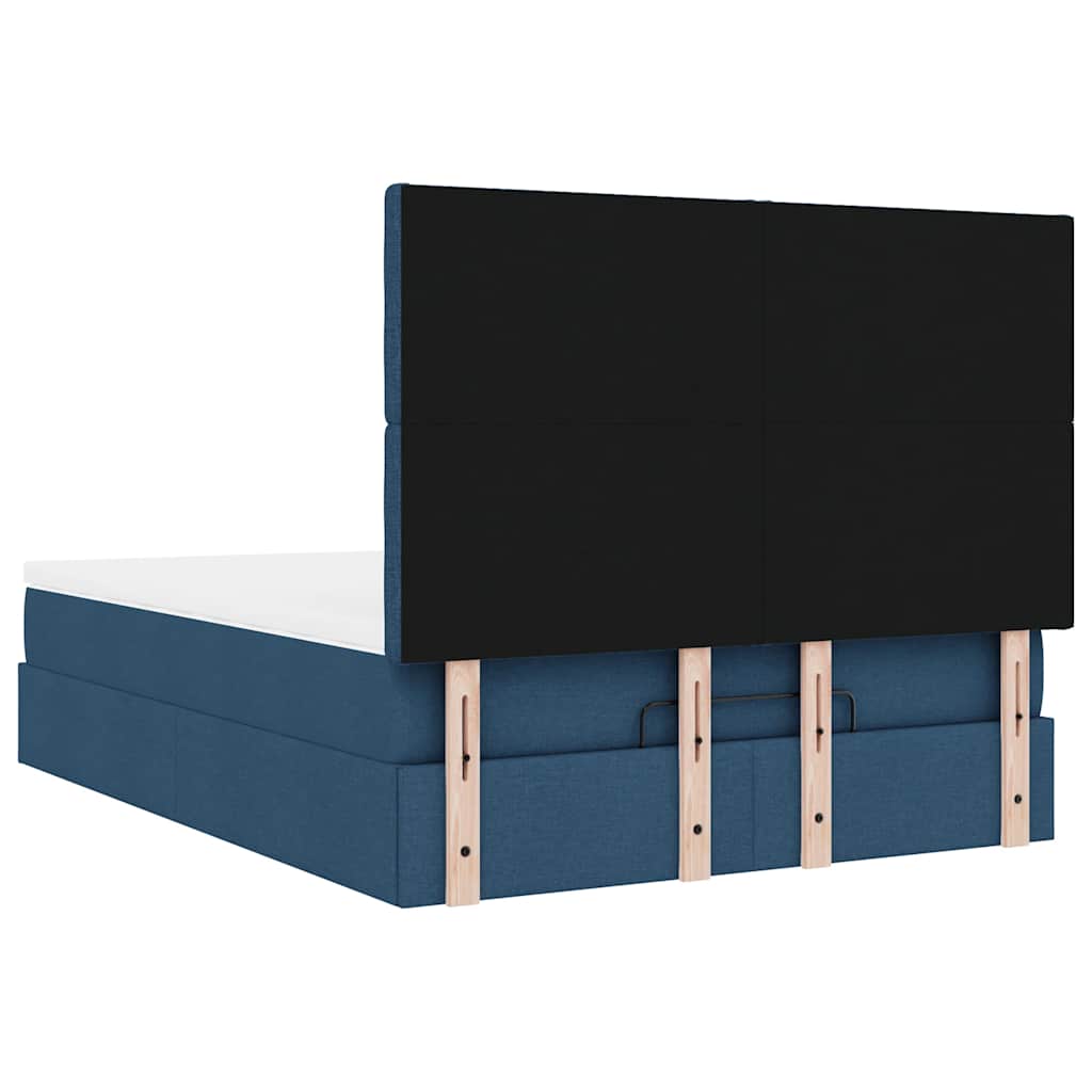 Ottoman bed met matras 140x190cm stof blauw is nu te koop bij PeponiXL, paradijselijk wonen!