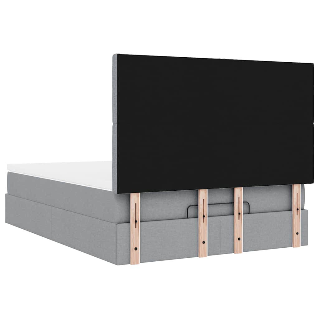 Ottoman bed met matras 140x200cm stof lichtgrijs is nu te koop bij PeponiXL, paradijselijk wonen!