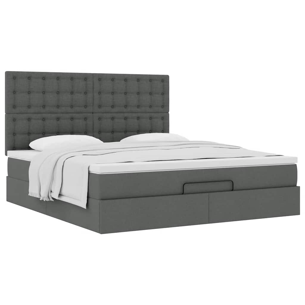 Ottoman bed met matras 160x200cm stof donkergrijs is nu te koop bij PeponiXL, paradijselijk wonen!