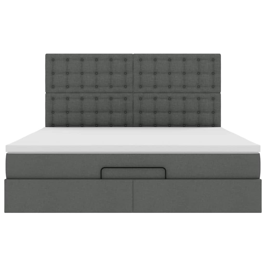 Ottoman bed met matras 160x200cm stof donkergrijs is nu te koop bij PeponiXL, paradijselijk wonen!