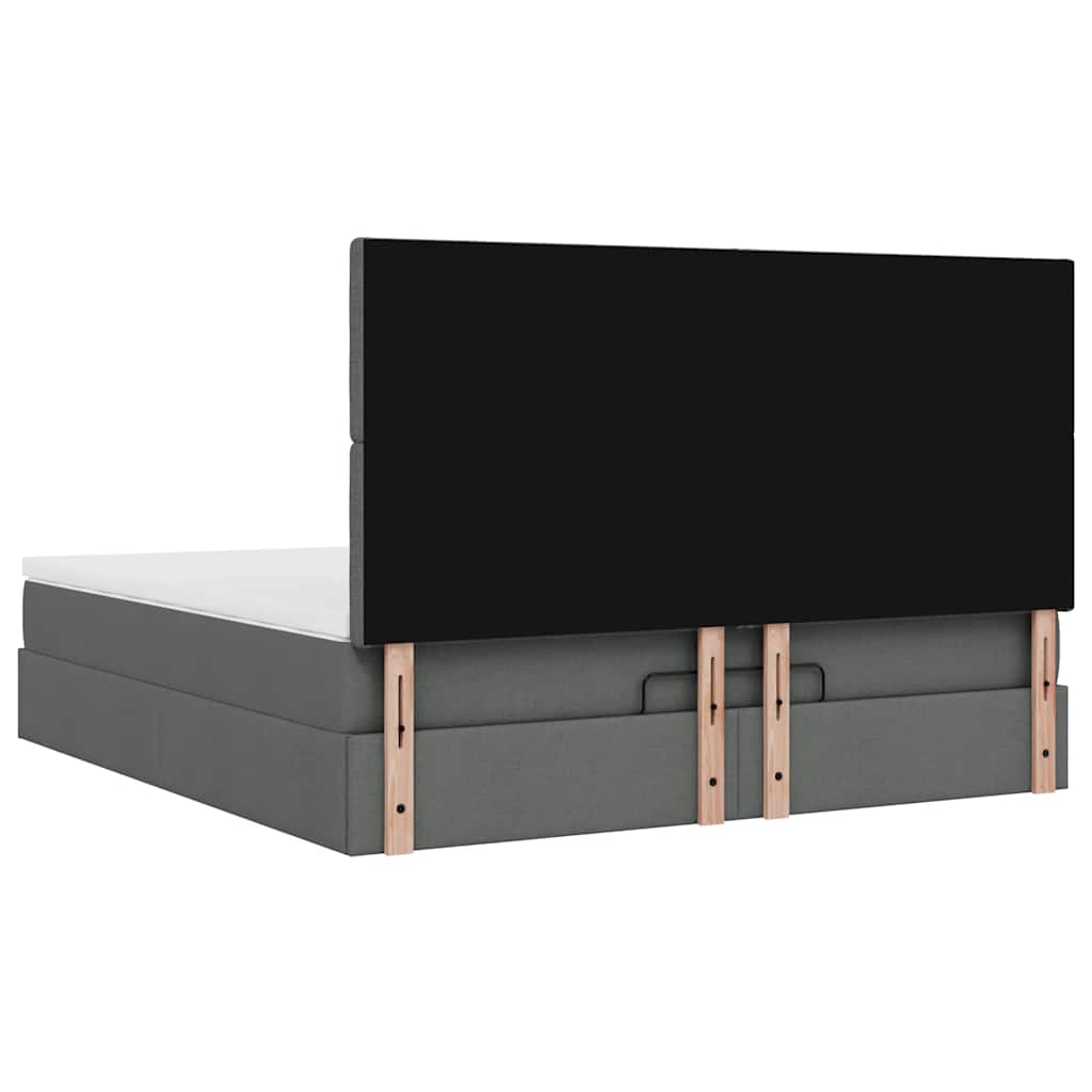 Ottoman bed met matras 160x200cm stof donkergrijs is nu te koop bij PeponiXL, paradijselijk wonen!