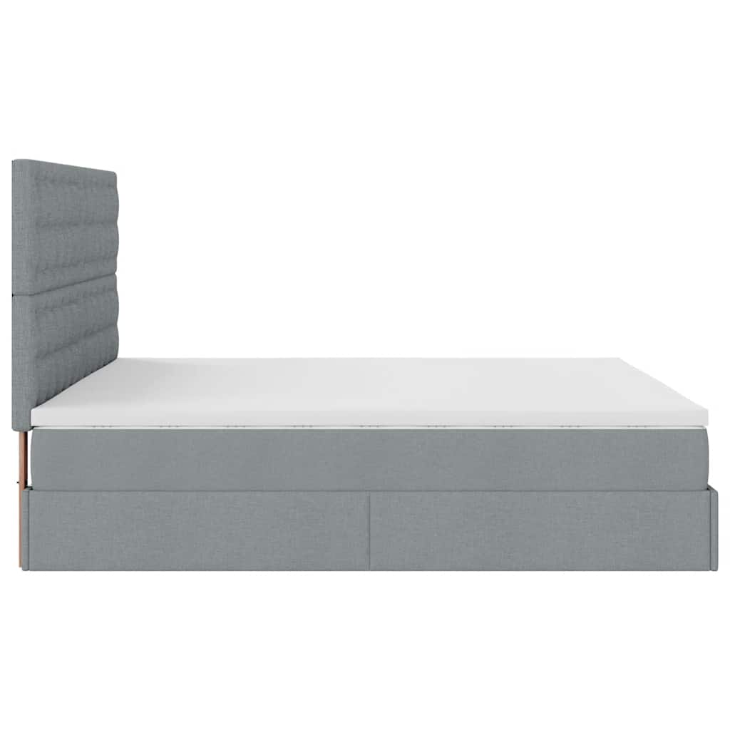 Ottoman bed met matras 180x200cm stof lichtgrijs is nu te koop bij PeponiXL, paradijselijk wonen!