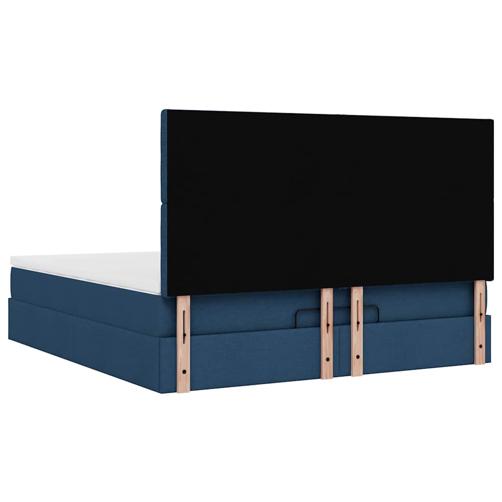 Ottoman bed met matras 180x200cm stof blauw is nu te koop bij PeponiXL, paradijselijk wonen!