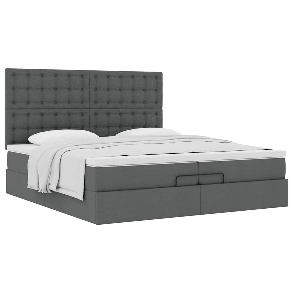 Ottoman bed met matrassen 200x200cm stof donkergrijs is nu te koop bij PeponiXL, paradijselijk wonen!