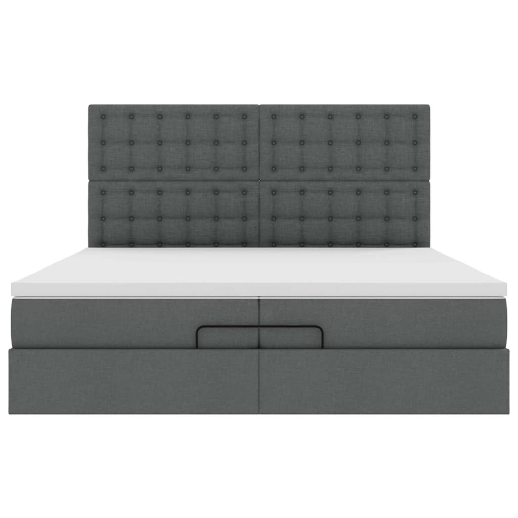 Ottoman bed met matrassen 200x200cm stof donkergrijs is nu te koop bij PeponiXL, paradijselijk wonen!