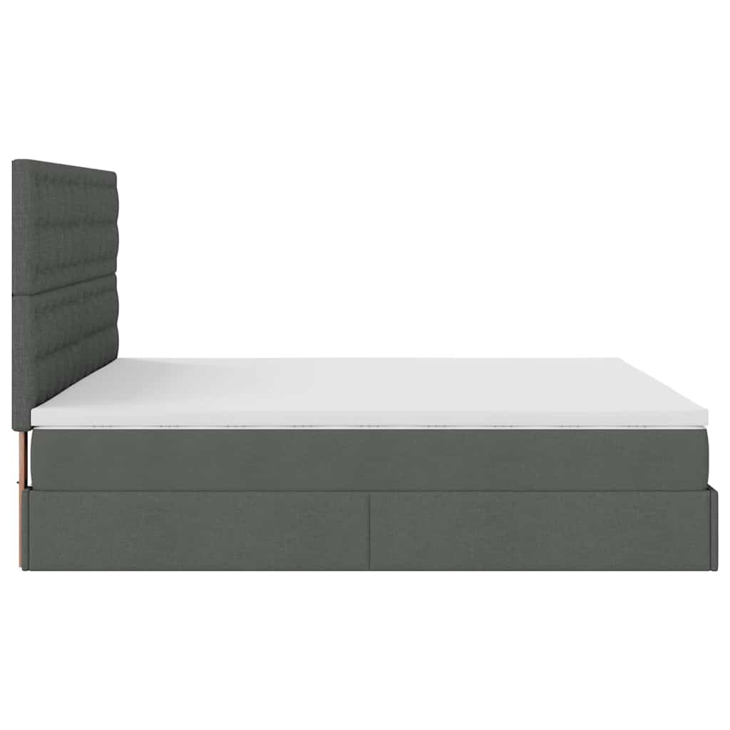 Ottoman bed met matrassen 200x200cm stof donkergrijs is nu te koop bij PeponiXL, paradijselijk wonen!