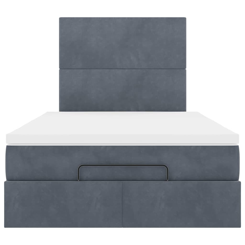 Ottoman bed met matrassen 120x190cm fluweel donkergrijs is nu te koop bij PeponiXL, paradijselijk wonen!