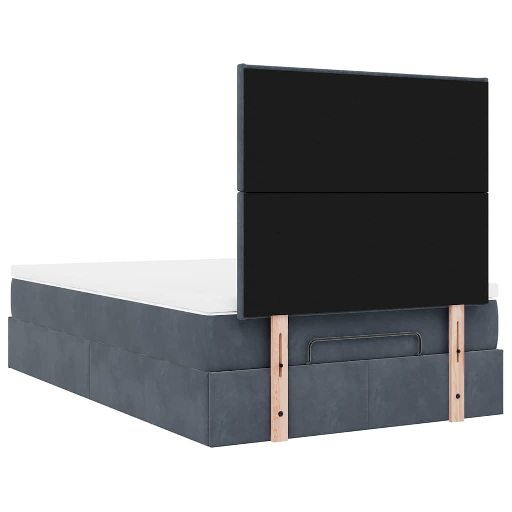 Ottoman bed met matrassen 120x190cm fluweel donkergrijs is nu te koop bij PeponiXL, paradijselijk wonen!