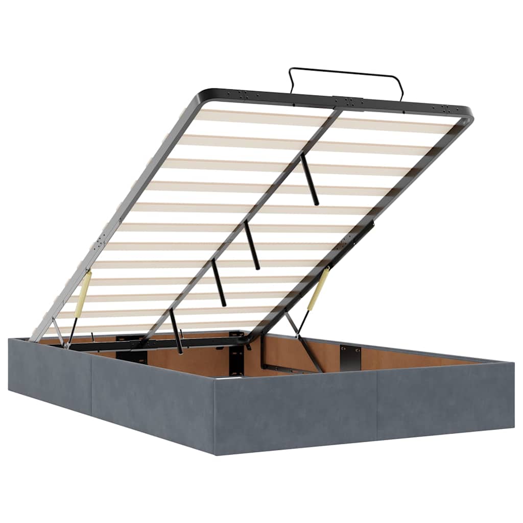 Ottoman bed met matrassen 120x190cm fluweel donkergrijs is nu te koop bij PeponiXL, paradijselijk wonen!