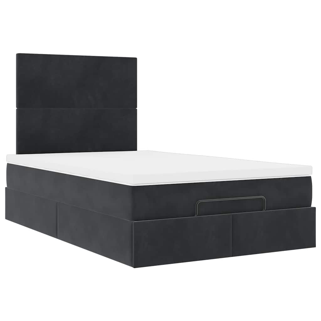 Ottoman bed met matrassen 120x190cm fluweel zwart is nu te koop bij PeponiXL, paradijselijk wonen!
