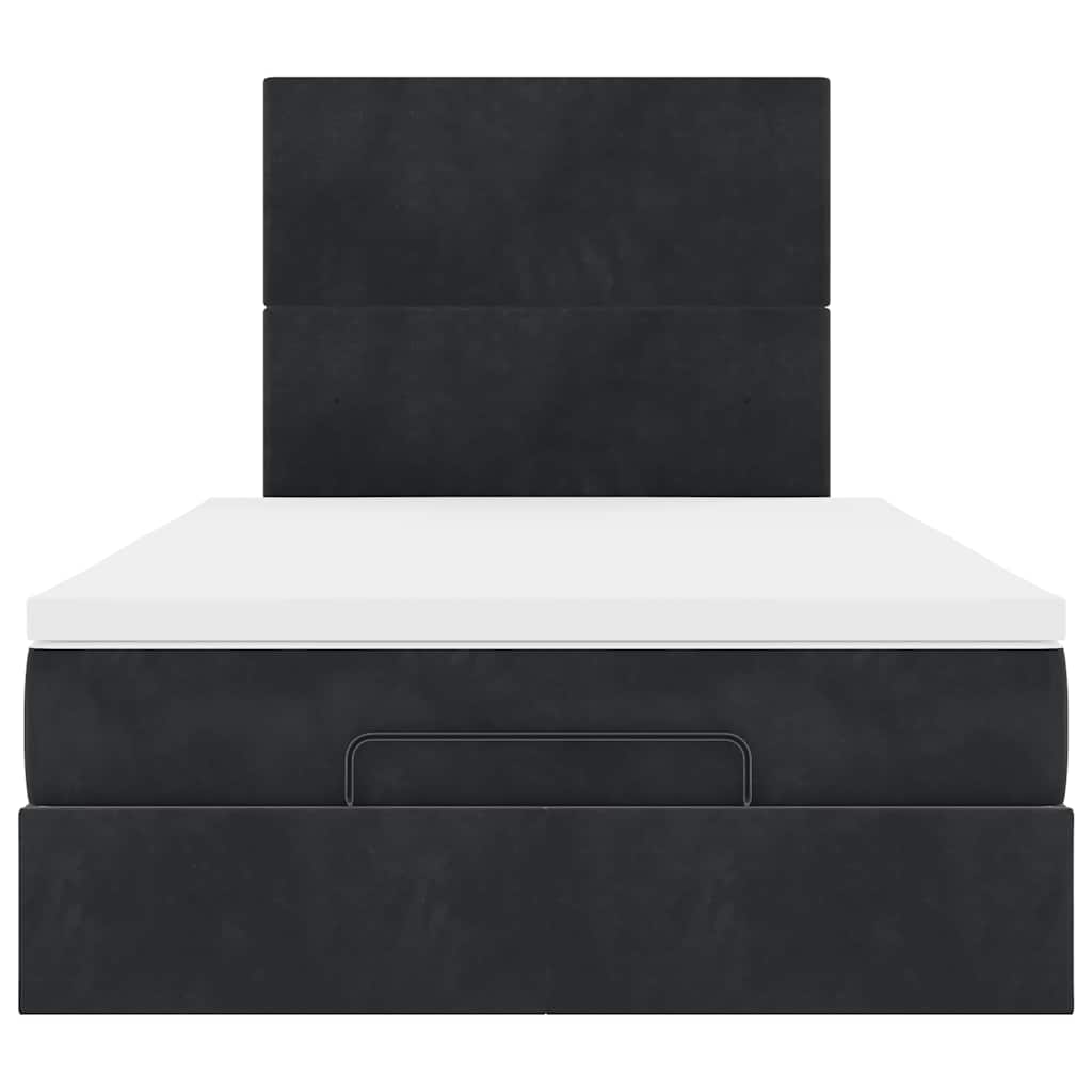 Ottoman bed met matrassen 120x190cm fluweel zwart is nu te koop bij PeponiXL, paradijselijk wonen!